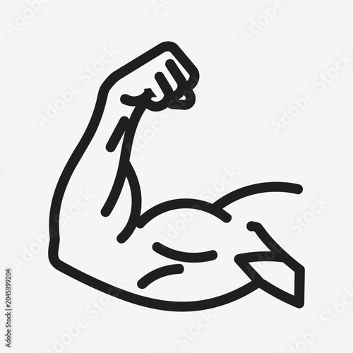 Arm muscles icon vector on trendy design