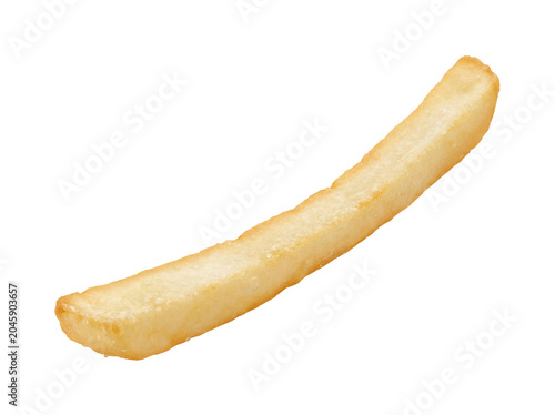 Single Crispy French Fry Isolated on Transparent Background – Golden Fast Food Potato Strip
