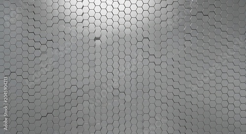 Gray metallic honeycomb texture background.