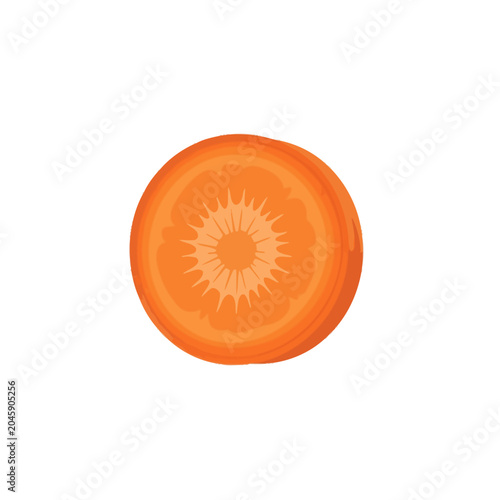 Closeup of a Fresh Orange Slice Showing Juicy Interior.