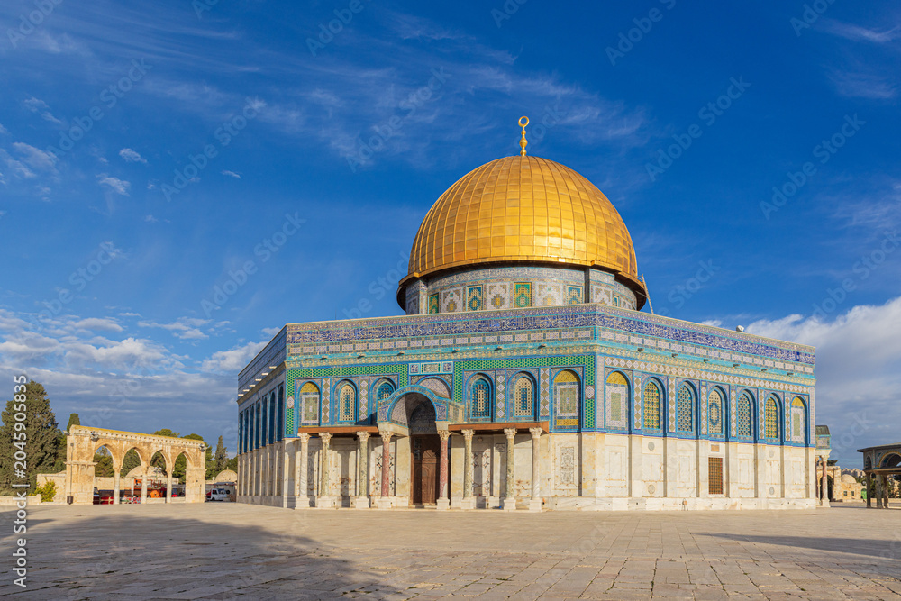 Obraz premium Sunriese at the Dome of the Rock in Jerusalem