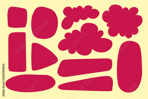 Organic Abstract Shapes Vector Collection. Hand Drawn Geometric Blobs, Liquid Forms and Modern Design Elements Set
