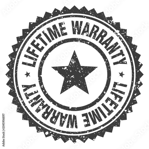 Tableau sur toile lifetime warranty black grunge round stamp