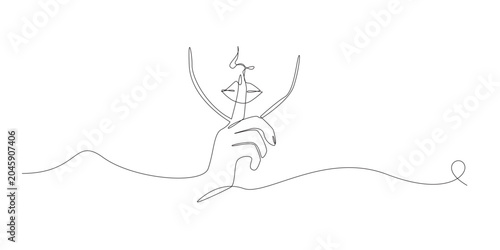 Obraz na plátně One line drawing of person placing finger on lips