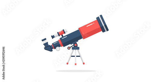 Tablou pe pânză Red Telescope on Tripod