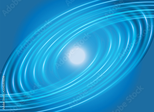 Blue Galaxy Orbit Abstract Vector Background