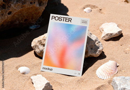 Summer Poster Mockup – with Seashells Branding Presentation (PSD)