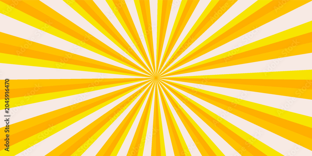 Fototapeta premium Sun Rise Radial Retro Groovy Pattern. Cool Y2k Rays Texture Vector Design. Psychedelic Background.
