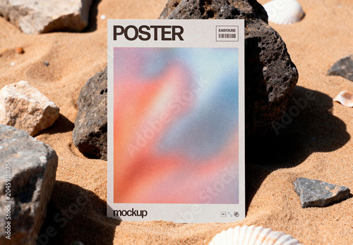 Summer Poster Mockup – Beach Rocks Branding Presentation (PSD)