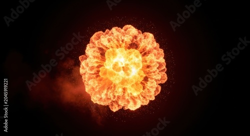 Explosion of fire and energy blast.