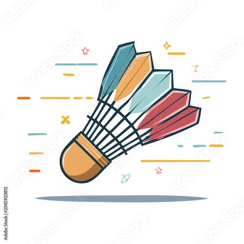 Colorful badminton shuttlecock illustration