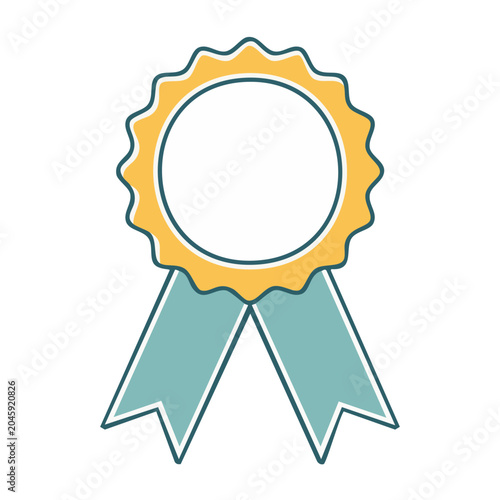 Flat design award ribbon with blank center