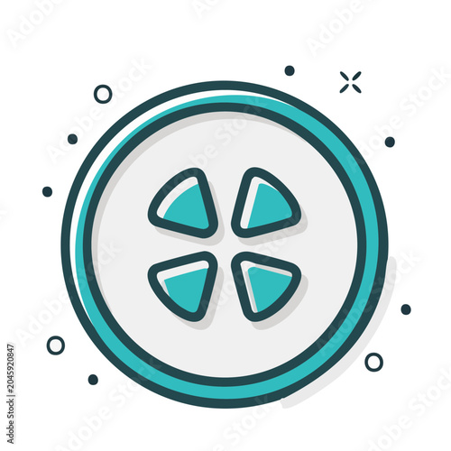 Flat design icon of a cucumber slice