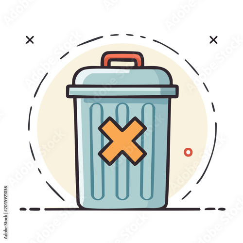 Trash can icon with delete symbol