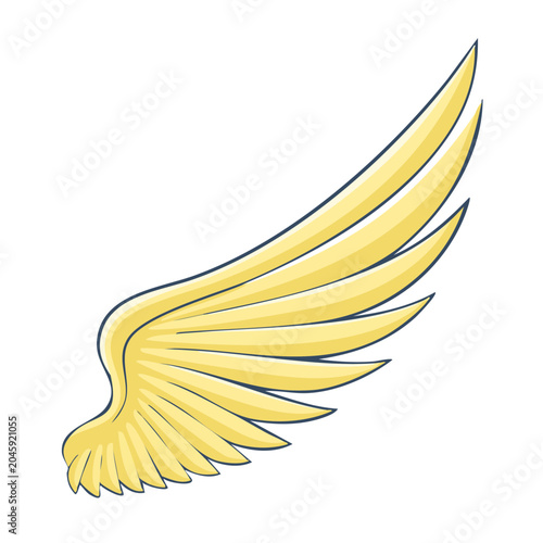 Yellow cartoon wing illustration