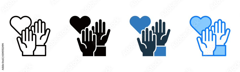 Fototapeta premium Volunteer icon multiple style vector illustration