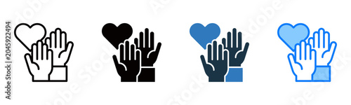 Photos Volunteer icon multiple style vector illustration