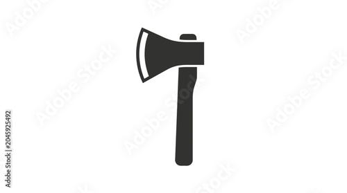 Фотография Black and white silhouette icon of a sharp axe.