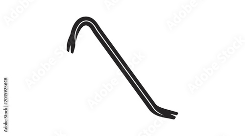 Tableau sur toile Black metal pry bar tool at a diagonal angle.