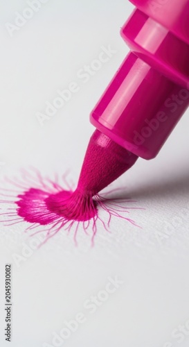 Vibrant pink marker, colorful art supply, creative tool, bright magenta
