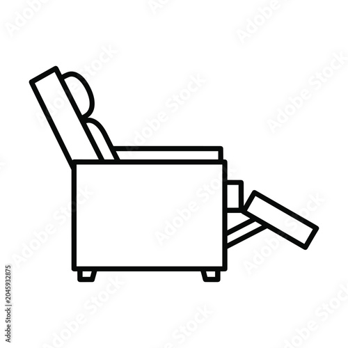 Cuadro en lienzo Minimalist recliner armchair line art icon for interior design furniture catalog