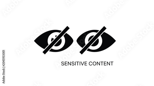 Foto Two Eyes With Slash Silhouette Black And White Graphic