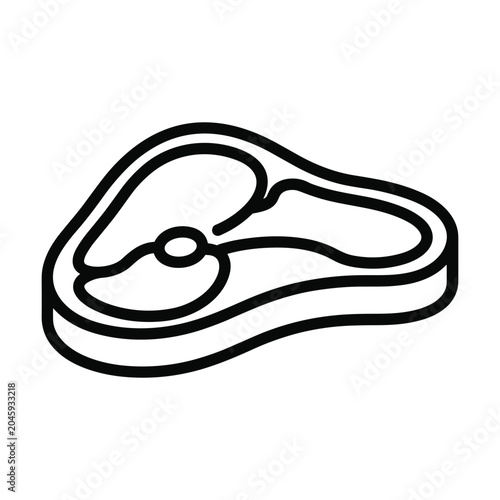 Foto Raw steak meat cut icon for restaurant menu design and butcher shop branding in