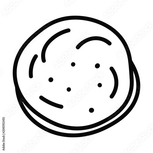 Tablou pe pânză Round cookie icon for food industry branding and dessert menu design created in