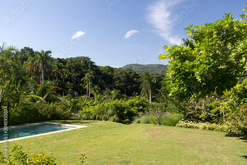 Jamaica landscape on a cloudy winter day.