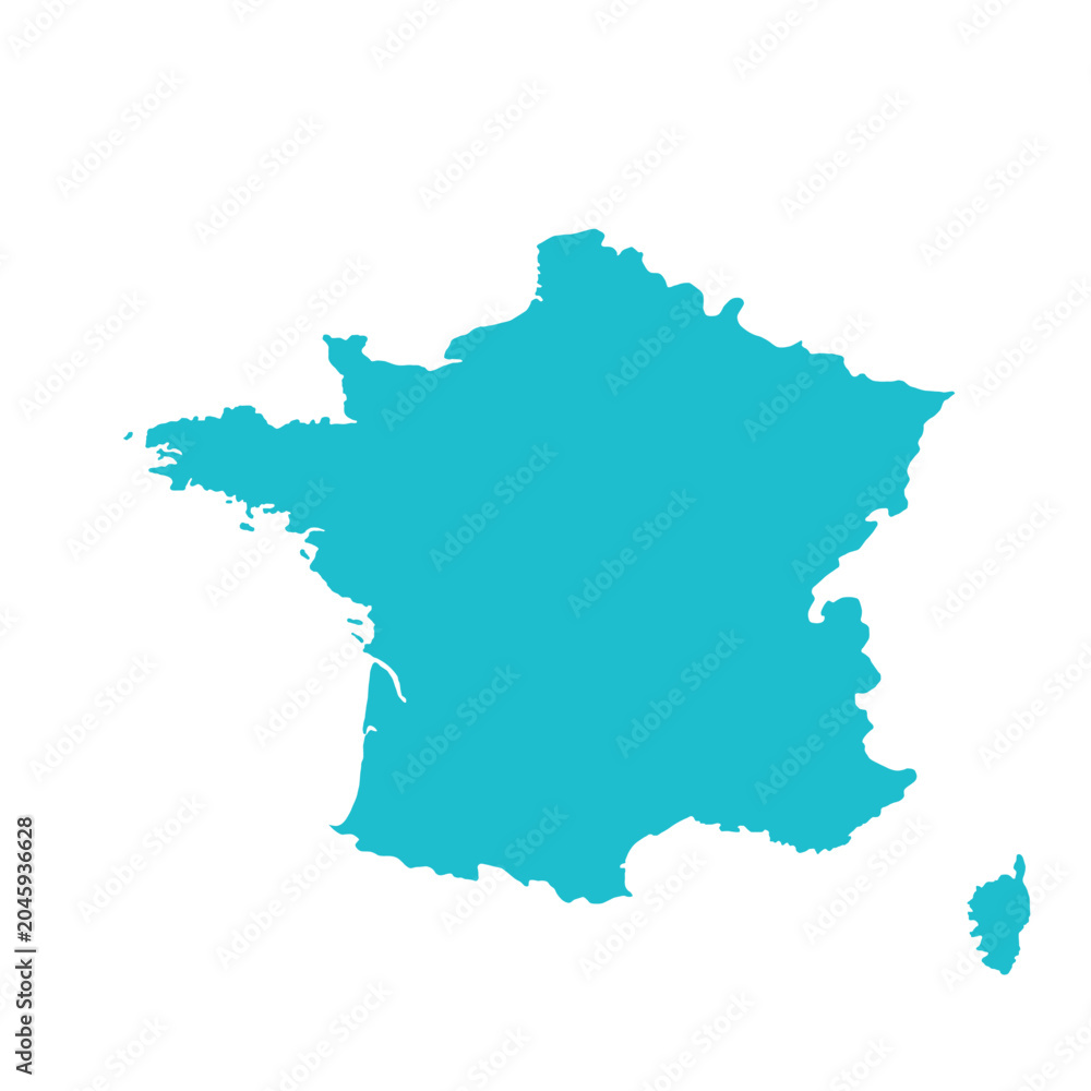 Obraz premium Map of France, sign silhouette. World Map Globe. Vector Illustration isolated on white background. Europe continent.
