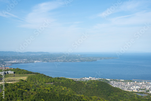 Billede på lærred View from Jumonjibaru Observatory: Beppu Onsen, Oita, Japan