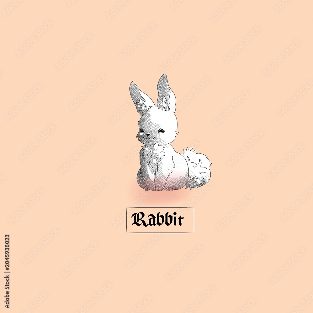 Fototapeta premium happy easter bunny with fake smile