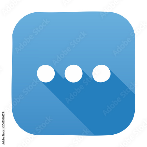 Flat design ellipsis icon with long shadow