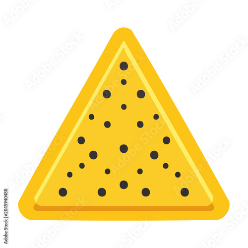 Flat design icon of a single nacho chip