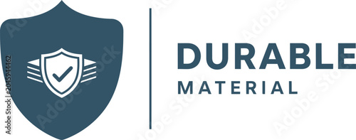 Durable Material Badge with Shield and Check Mark Icon