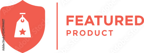 Schilderij op canvas Featured Product Badge with Tag Icon on White Background