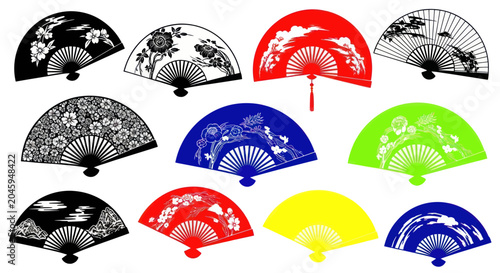 Fotografija colorful japanese fans