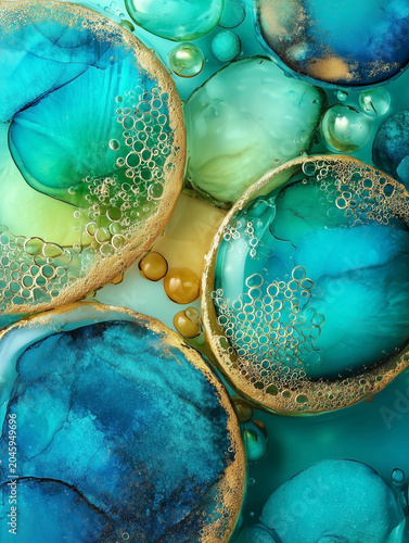 Alcohol Ink Blue Turquoise Pebble Texture