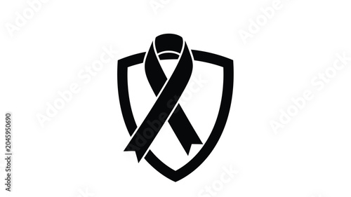 Bild auf Leinwand First place award ribbon black silhouette ribbon
