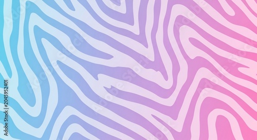 Vibrant pastel zebra stripe pattern with flowing lines in shades of blue pink and purple for modern design and creative projects
