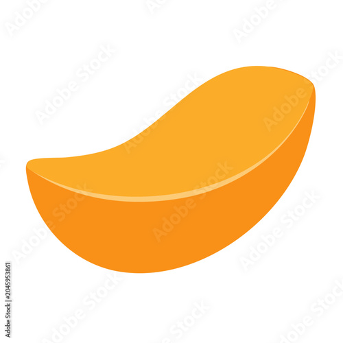 Flat design orange slice icon on white background