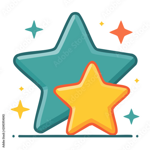 Two stars icon with sparkles