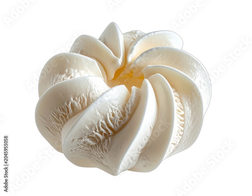 A Swirl of White Cream Against a Black Background