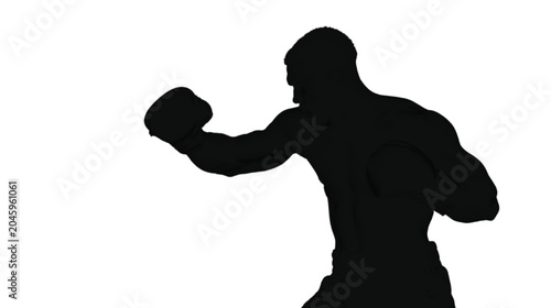 Boxer stands in a defensive stance with his hands raised, demonstrating the textured surface of protective gear and the stark black-and-white contrast of a professional athlete in motion.