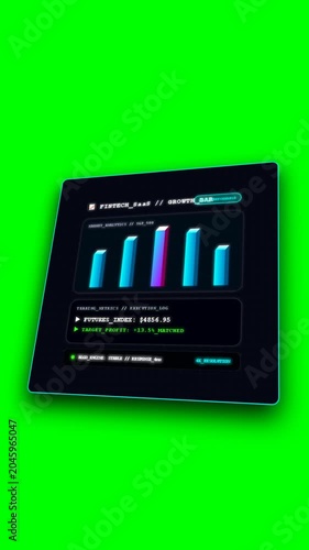 Business Data Analysis on Screen with Bar Chart Graph