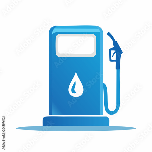 Blue Gas Pump Icon with Fuel Drop