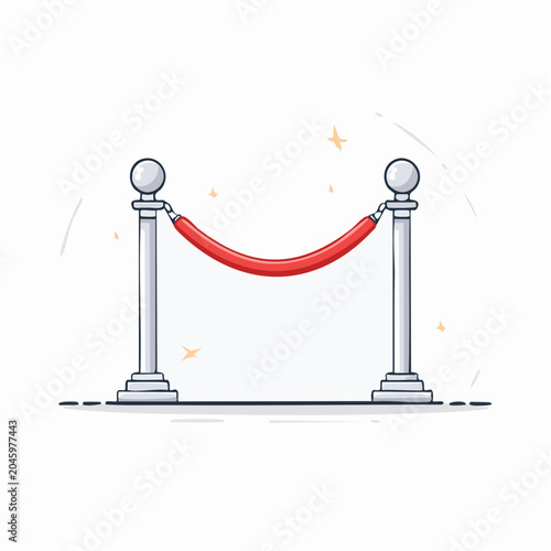 Red Carpet Barrier Stanchions with Rope