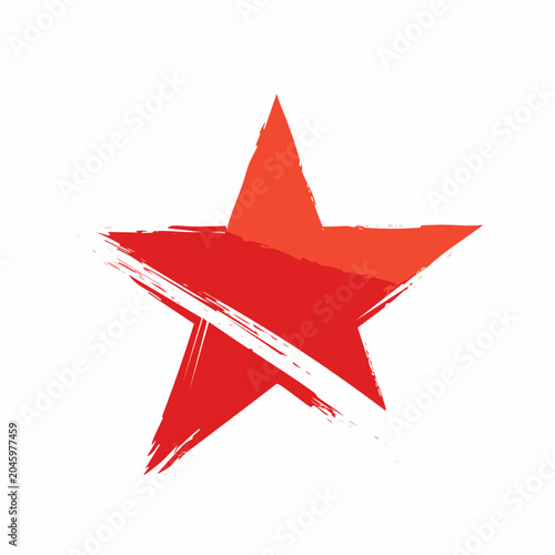 Red Star Brush Stroke Graphic