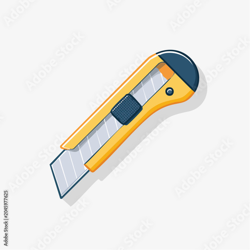 Yellow Utility Knife Illustration