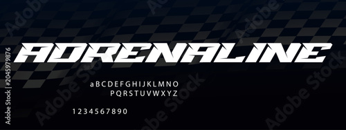 Tableau sur toile Adrenaline Racing Font Alphabet — High‑Energy Motorsport Display Typeface Inspir
